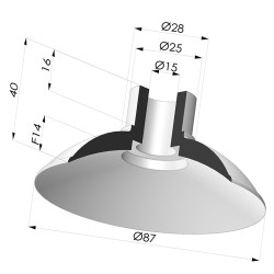 Ventosa Piatta Serie 5 Ø 87MM