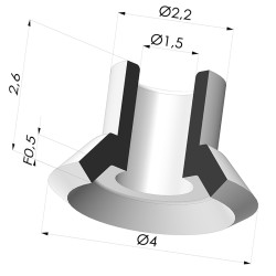 Ventosa Piatta PFG Ø 4 mm