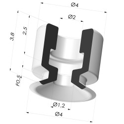 Ventosa Piatta PFG Ø 4 mm
