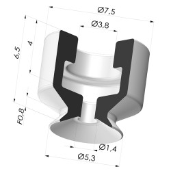 Ventosa Piatta Serie PFG Ø 5.3 mm