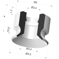 Ventosa Piatta Serie PFG Ø 5.3 mm