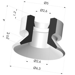 Ventosa Piatta Serie PFG Ø 6.3 mm