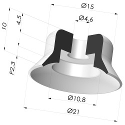 Ventosa Piatta Serie PFG Ø 21 mm
