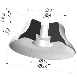 Ventosa Piatta Serie PFG Ø 36 mm