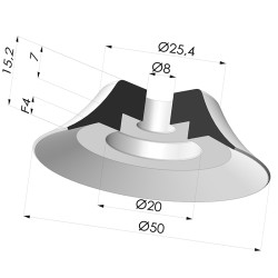 Ventosa Piatta Serie PFG Ø 50 mm