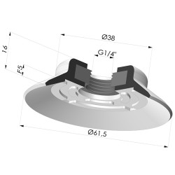 Ventosa Piatta Serie PBG Ø 22MM