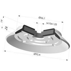 Ventosa Piatta Serie PFG Ø 93.4 mm