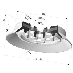 Ventosa Piatta Serie PFG Ø 116.5 mm