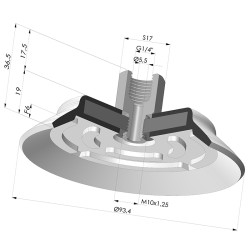 Ventosa Piatta Serie PFTF Ø 93.4 mm