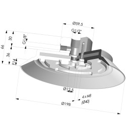 Ventosa Piatta Serie PFTF Ø 198 mm