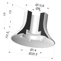 Ventosa Piatta Serie VPC Ø 29.9MM