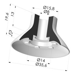 Ventosa Piatta Serie VPC Ø 35.6MM