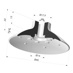 Ventosa Piatta Serie VPC Ø 60MM