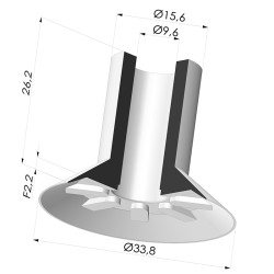 Ventosa Piatta Serie VCP Ø 33.8 mm