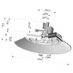 Ventosa Piatta Serie PFYK Ø 225 mm