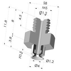Ventosa Piatta Serie PFTM Ø 4 mm