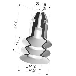 Ventosa 2.5 Soffietti Serie 8 Ø 20MM