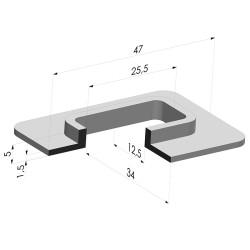 Ventosa Rettangolare Serie 4F 47x34MM