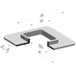 Ventosa Rettangolare Serie 4F 47x53MM