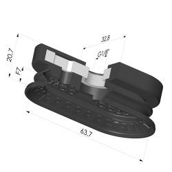Ventosa Ovale 1.5 Soffietti Serie 4R 63.7x32.8 mm