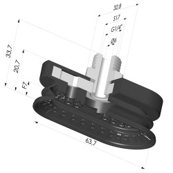 Ventosa Ovale 1.5 Soffietti Serie 4R 63.7x32.8 mm