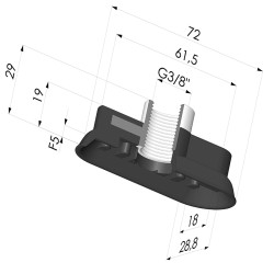 Ventosa Ovale Serie 4R 72x28.8MM