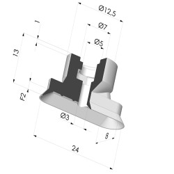 Ventosa Ovale Serie 4V 24x8MM