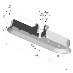 Ventosa Ovale Serie 4V 100x35MM