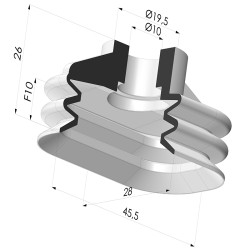 Ventosa Ovale Serie VCSO 45.5x28 MM