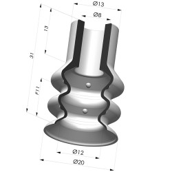 Ventosa 2.5 Soffietti Serie 8 Ø 20MM