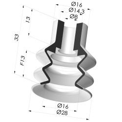 Ventosa 2.5 Soffietti Serie 2 Ø 28MM