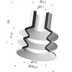 Ventosa 2.5 Soffietti Serie VCS 2 Ø 32.5 mm