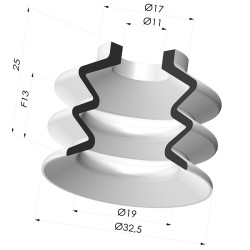 Ventosa 2.5 Soffietti Serie VCS 2 Ø 32.5 mm
