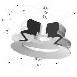 Ventosa 1.5 Soffietti Serie PJG Ø 40.7 mm