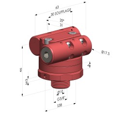 Ugello di soffiaggio rotativo G3/8" Serie BSR