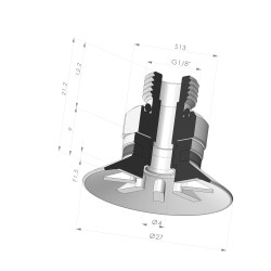 Ventosa Piatta Serie 90 Ø 27MM