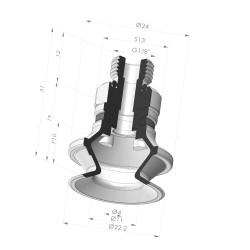 Ventosa 1.5 Soffietti Serie 91 Ø 22,2MM
