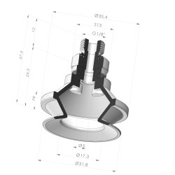 Ventosa 1.5 Soffietti Serie 91 Ø 31.8MM
