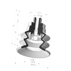 Ventosa 2.5 Soffietti Serie 96C Ø 39.4MM