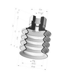 Ventosa 4.5 Soffietti Serie 92 Ø 48MM
