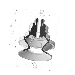 Ventosa 1.5 Soffietti Serie 91 Ø 34MM