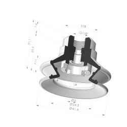 Ventosa 1.5 Soffietti Serie 97B Ø 41.4MM