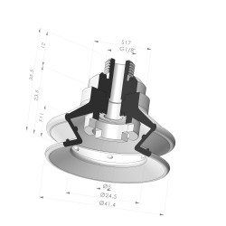 Ventosa 1.5 Soffietti Serie 97B Ø 41.4MM
