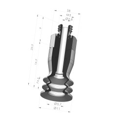 Ventosa 2.5 Soffietti Serie 96C Ø 11MM