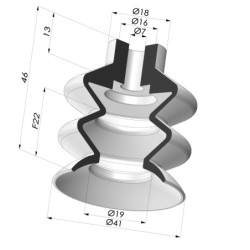 Ventosa 2.5 Soffietti Serie 2 Ø 41MM per imbottigliamento